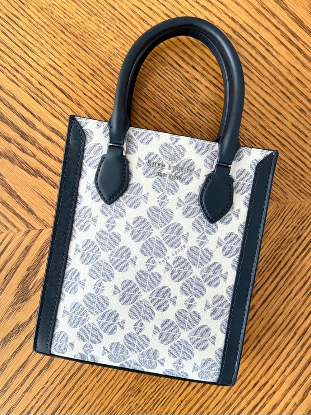 KATE SPADE Spade Flower Mini Tote - Navy Blue & White